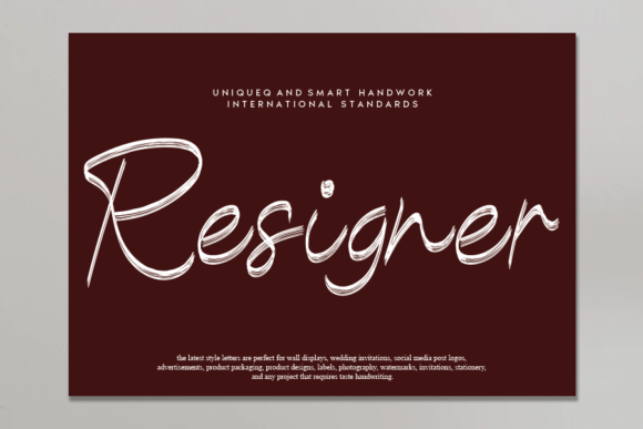 Resigner: A Handwritten Font for Modern Editorial Design